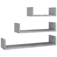 vidaXL Wall Display Shelf 3 pcs Concrete Grey Engineered Wood