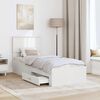 vidaXL Bed Frame White and Silver 75 x 190 cm Engineered Wood