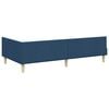 vidaXL Corner Bed Frame with Headboard Blue 90 x 200 cm Fabric