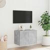 vidaXL TV Wall Cabinet with LED Lights Concrete Grey 60x35x41 cm