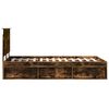 vidaXL Bed Frame with Drawer Smoked Oak 135 x 190 cm Solid Pine Wood