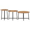 vidaXL Nesting Coffee Tables 3 pcs Solid Wood Mango and Iron