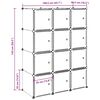 vidaXL Storage Cube Organiser with 12 Cubes and Hanging Rods PP