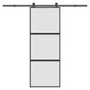 vidaXL Sliding Door with Hardware Set 76x205 cm Tempered Glass&Aluminium