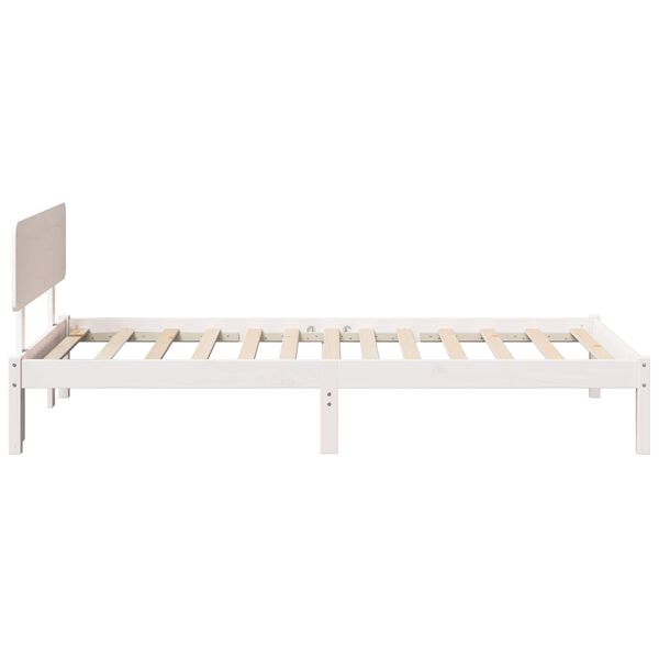 vidaXL Bed Frame with Headboard White 75 x 190 cm Solid Pine Wood