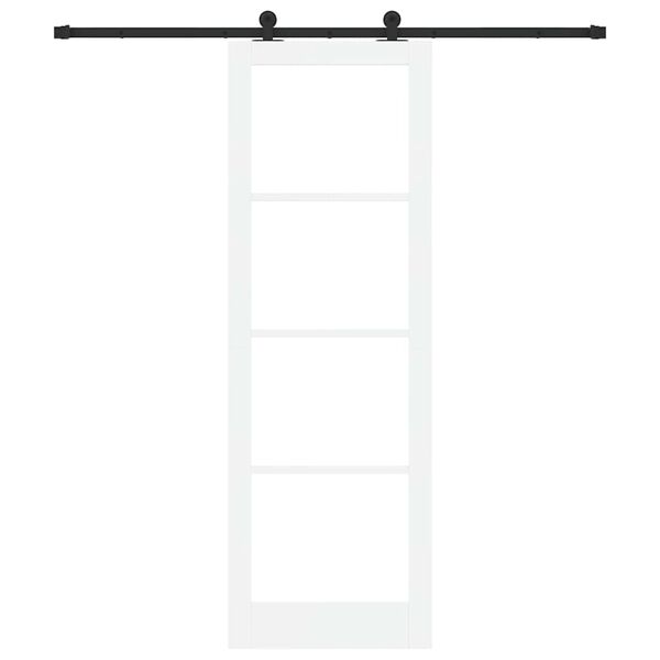 vidaXL Sliding Door ORKDAL White 78 x 232 cm Solid Pine Wood and Glass