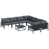vidaXL Garden Sofa Set 9 pcs Black Steel
