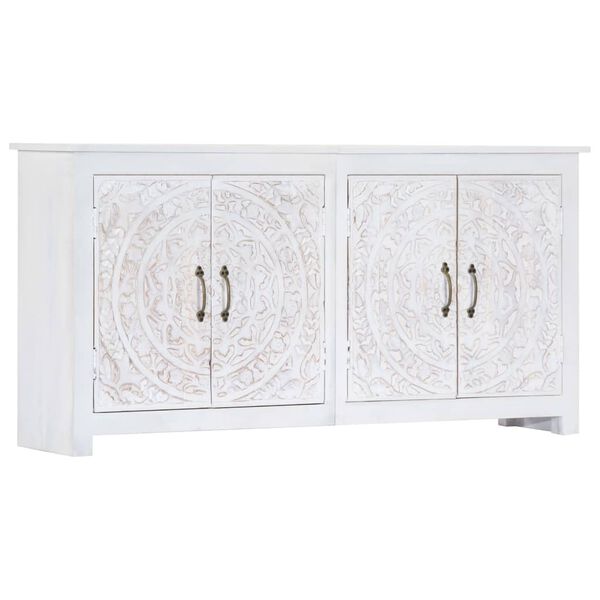 vidaXL Sideboard Handmade White 140x30x70 cm Solid Acacia Wood