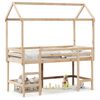 vidaXL Loft Bed with Ladder and Roof without Mattress 90x200 cm