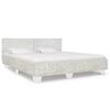 vidaXL Bed Frame without Mattress Grey Natural Rattan 180x200 cm Super King