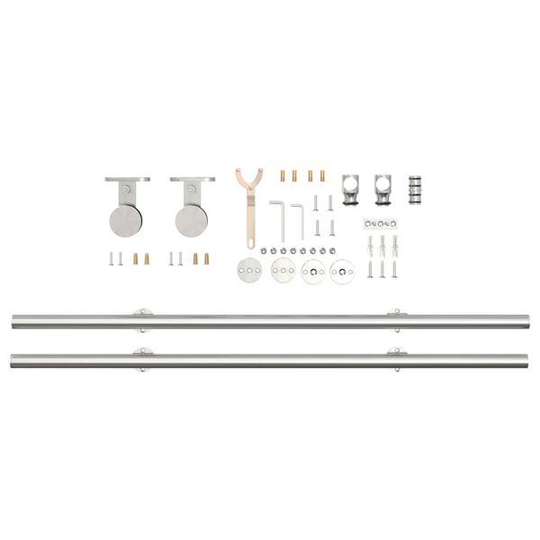 vidaXL Sliding Door Hardware Kit 200 cm Stainless Steel Silver