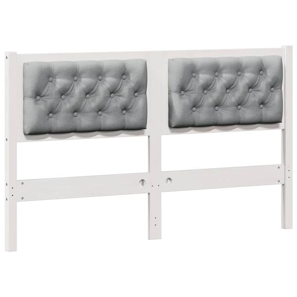 vidaXL Headboard Other White and light grey 140 cm Solid pine wood