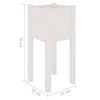 vidaXL Garden Planters 2 pcs White 31x31x70 cm Solid Pinewood