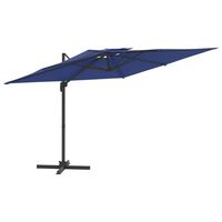 vidaXL Double Top Cantilever Umbrella Azure Blue 300x300 cm