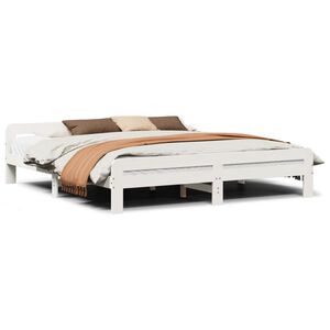 vidaXL Bed Frame without Mattress White 200x200 cm Solid Wood Pine
