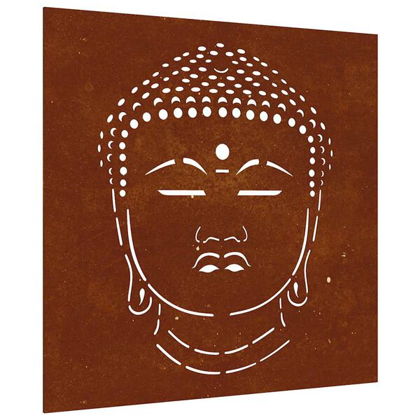 vidaXL Garden Wall Decoration 55x55 cm Corten Steel Buddha Head Design