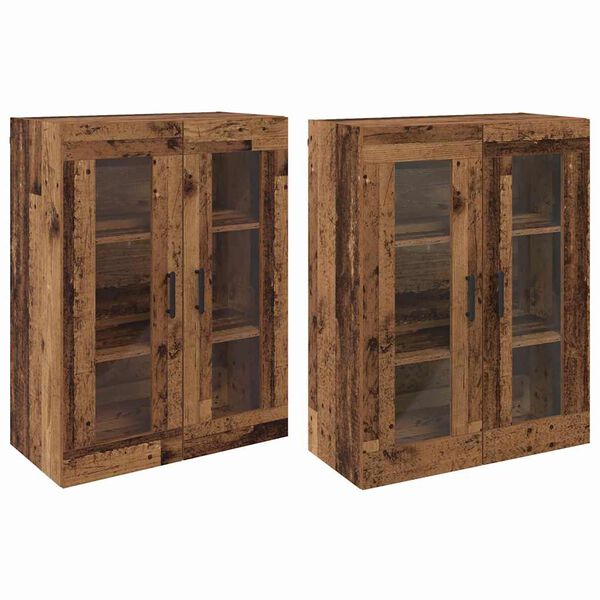 vidaXL Wall Mounted Cabinets 2 pcs Old wood 69.5 x 34 x 90 cm