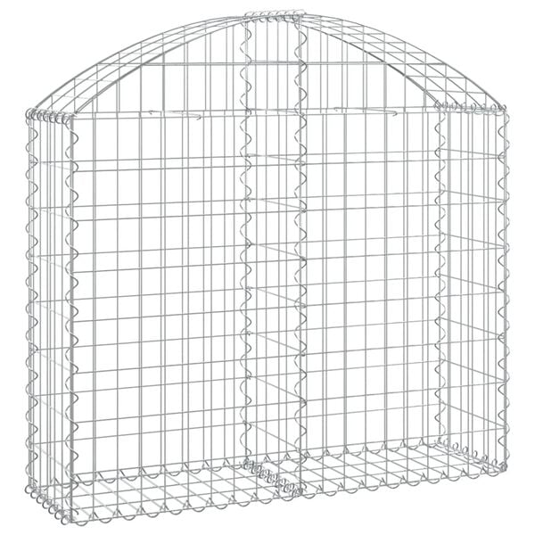 vidaXL Arched Gabion Basket 100x30x80/100 cm Galvanised Iron