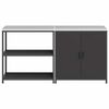 vidaXL Kitchen Storage Set with Shelf 2 pcs Black Cold-rolled Steel