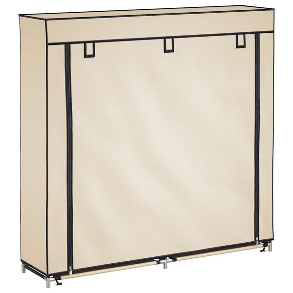 vidaXL Shoe Cabinet with Cover Cream 115x28x110 cm Fabric