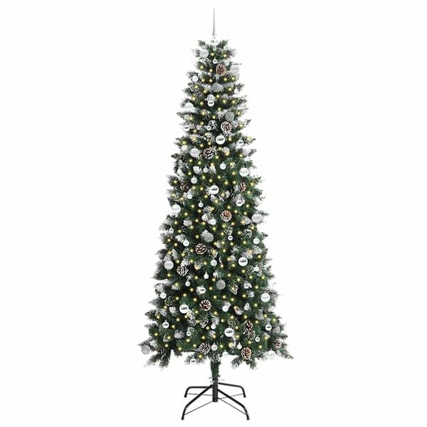 vidaXL Artificial Christmas Tree with 300 LEDs with Stand Green 240 cm