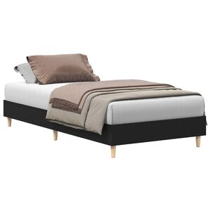 vidaXL Bed Frame Black Oak 203 x 101 x 25 cm Engineered Wood