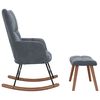vidaXL Rocking Chair with Footstool 2 pcs Dark Grey Velvet
