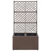 vidaXL Trellis Raised Bed with 2 Pots 58x30x107 cm Poly Rattan Brown