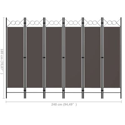 vidaXL 6-Panel Room Divider Anthracite 240x180 cm