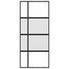 vidaXL Sliding Door Black 90x205 cm Tempered Glass and Aluminium