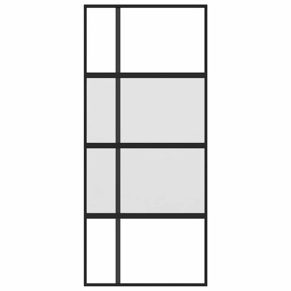 vidaXL Sliding Door Black 90x205 cm Tempered Glass and Aluminium