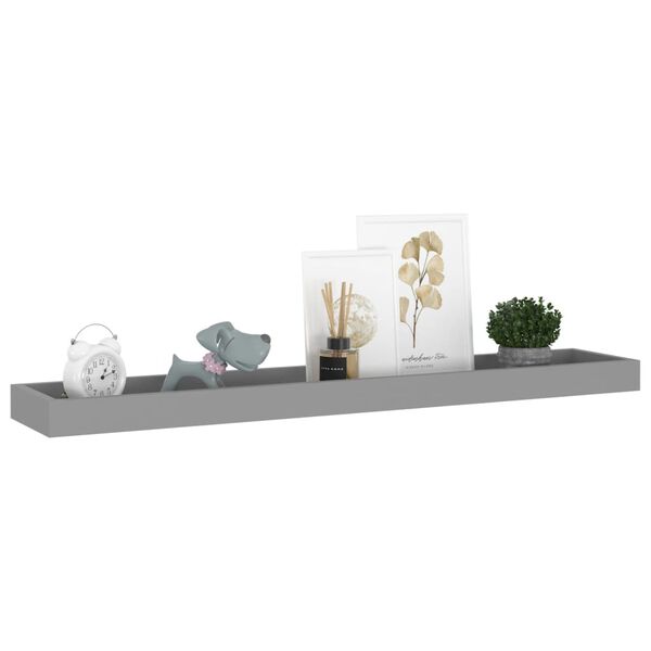 vidaXL Loggia Wall Shelves 4 pcs Grey 80x15x4 cm MDF