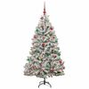 vidaXL Artificial Christmas Tree Green and White 180 cm PVC and Metal