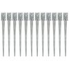 vidaXL Ground Spikes 12 pcs Silver 9x9x90 cm Galvanised Steel