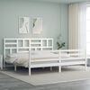 vidaXL Bed Frame without Mattress White 200x200 cm Solid Wood
