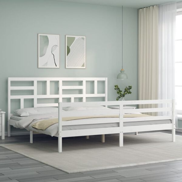 vidaXL Bed Frame without Mattress White 200x200 cm Solid Wood