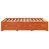 vidaXL Bed Frame without Mattress with Drawers Wax Brown 150x200 cm King Size Solid Wood Pine