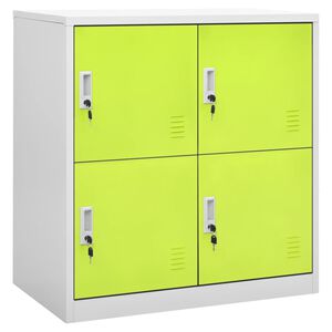 vidaXL Locker Cabinet | Light grey and green | Steel | Medium | Locker Cabinet