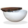 vidaXL Coffee Table Solid Reclaimed Wood White Bowl Shape