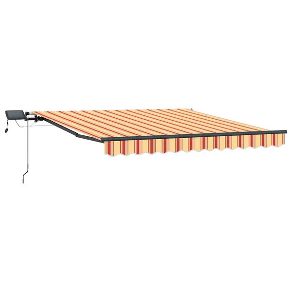 vidaXL Retractable Awning Manual Yellow and orange 350 x 250 cm Fabric
