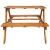 vidaXL Kids Picnic Table with Parasol 79x90x60 cm Solid Acacia Wood