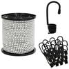 vidaXL Bungee Cords with Hooks 6 mm Black and White PP and Rubber