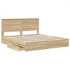 vidaXL Storage Bed with Drawer Sonoma Oak 180 x 200 cm Engineered Wood