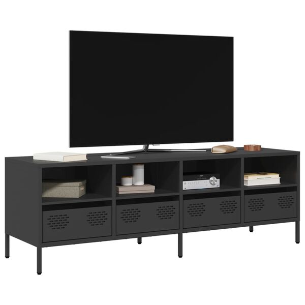 vidaXL TV Cabinet Black 135x39x43.5 cm Cold-rolled Steel