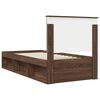 vidaXL Bed Frame with Headboard Brown Oak 90 x 200 cm Solid Pine Wood