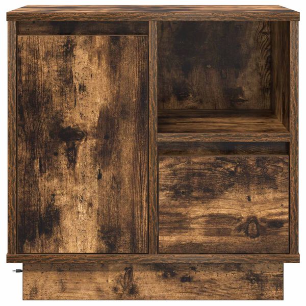 vidaXL Bedside Cabinet with Drawer 2 pcs Smoked Oak 50 x 34.5 x 50 cm
