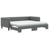 vidaXL Daybed with Trundle and Mattresses Dark Grey 90x190 cm Fabric