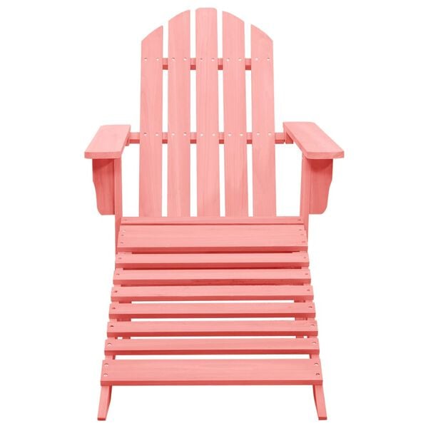 vidaXL Garden Adirondack Chair with Ottoman Solid Fir Wood Pink