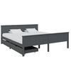 vidaXL Bed Frame without Mattress Dark Grey Solid Wood Pine 180x200 cm Super King (322207+321990)