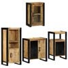 vidaXL Bathroom Furniture Set with Shelf 4 pcs Brown Soild Mango Wood